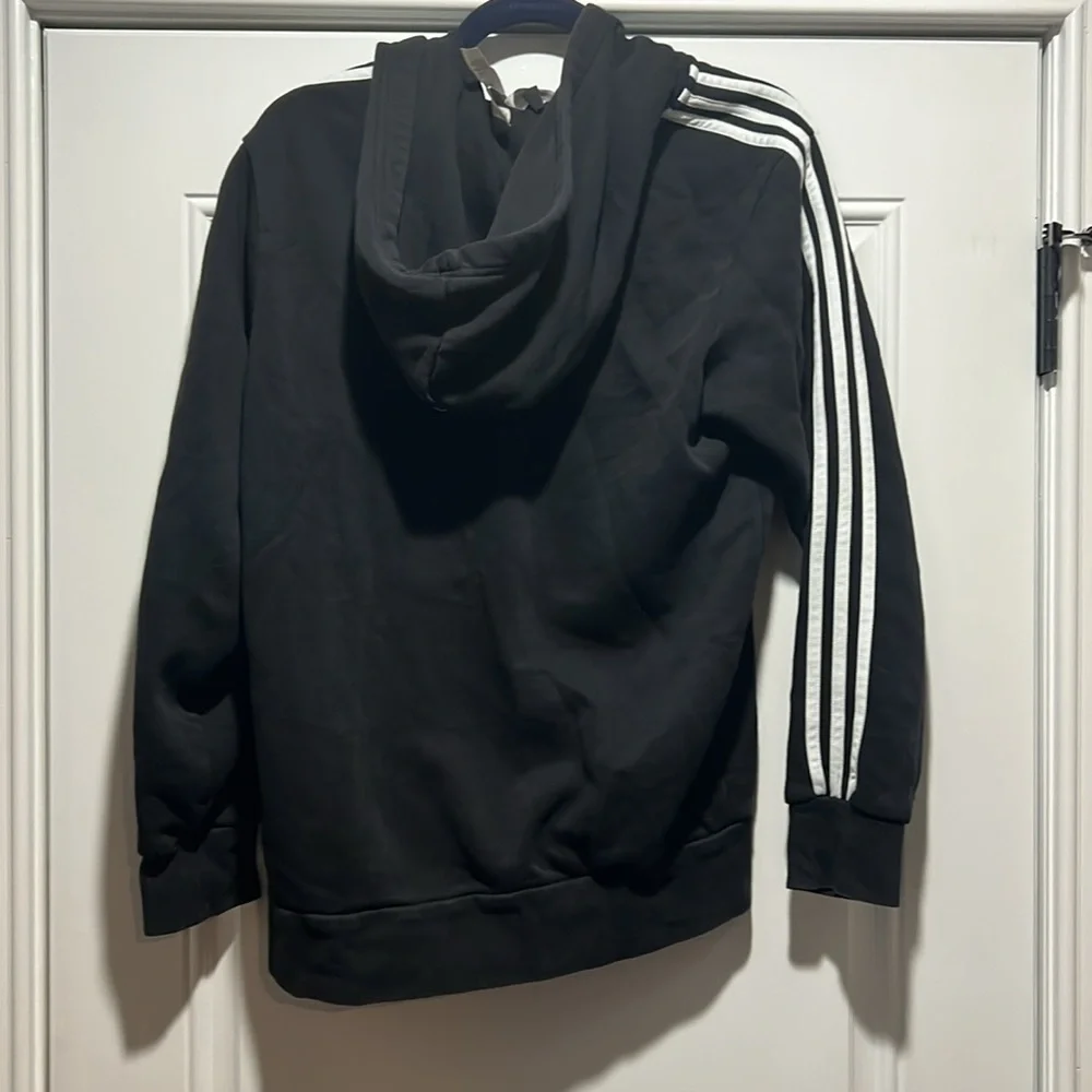 Adidas Black Jacket with White Accents Medium